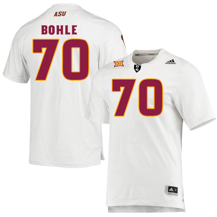 Men #70 Emmit Bohle Arizona State Sun Devils College Football Jerseys Stitched-White